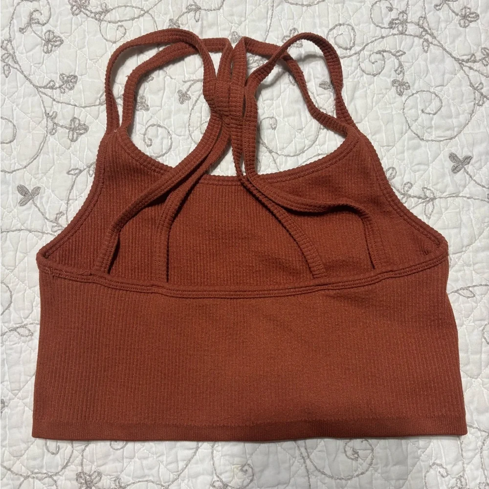 Forever 21 Ribbed Double-Strap Rust Orange Tank Top - Picture 2 of 4